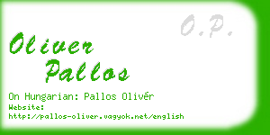 oliver pallos business card